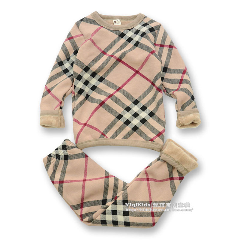Children's clothing winter 2012 soft thickening child thermal underwear set male child female child at home service sleepwear