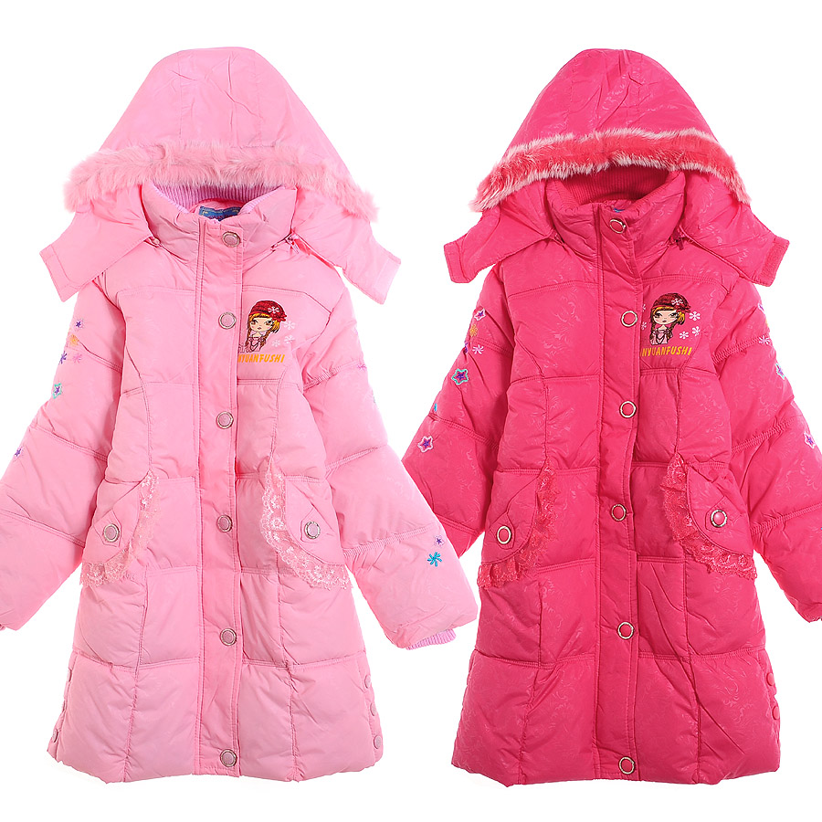 Children's clothing winter female child outerwear wadded jacket down coat liner 2012 child cotton-padded jacket medium-long 8275