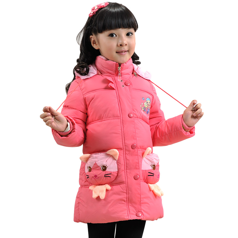 Children's clothing winter thermal 2012 cartoon female child wadded jacket down cotton child cotton-padded jacket outerwear