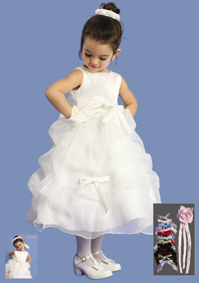 children's dress 2013 flower girls dress ball gowns girls party wedding clothes princess white size2-12 free ship by HK post A50