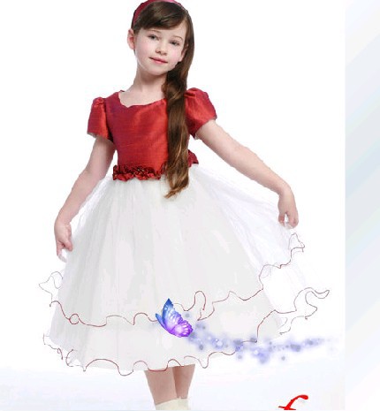 Children's dress with short sleeves princess dress flower girls dress skirt birthday dress