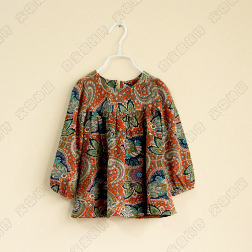 Children's girls Classic shirt chiffon blouse Baby unlined upper garment