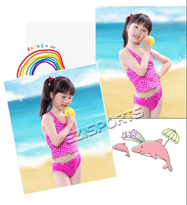 Children's hot spring bathing suit girl fission swimsuit  bikini