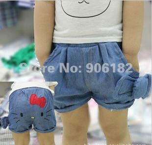 children's pant wholesale jeans hello kitty design girl's pants kids shorts trousers 5pcs/lot