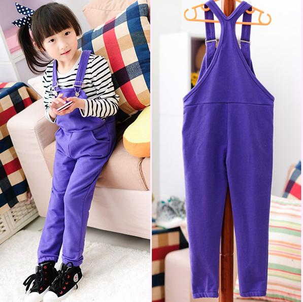 Children's Suspender Thouser purple overalls pants Girl girls trousers 1230 B 1174704059