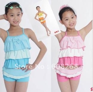 Children's swimsuit cute girls bathing suit children fission flat swimsuit