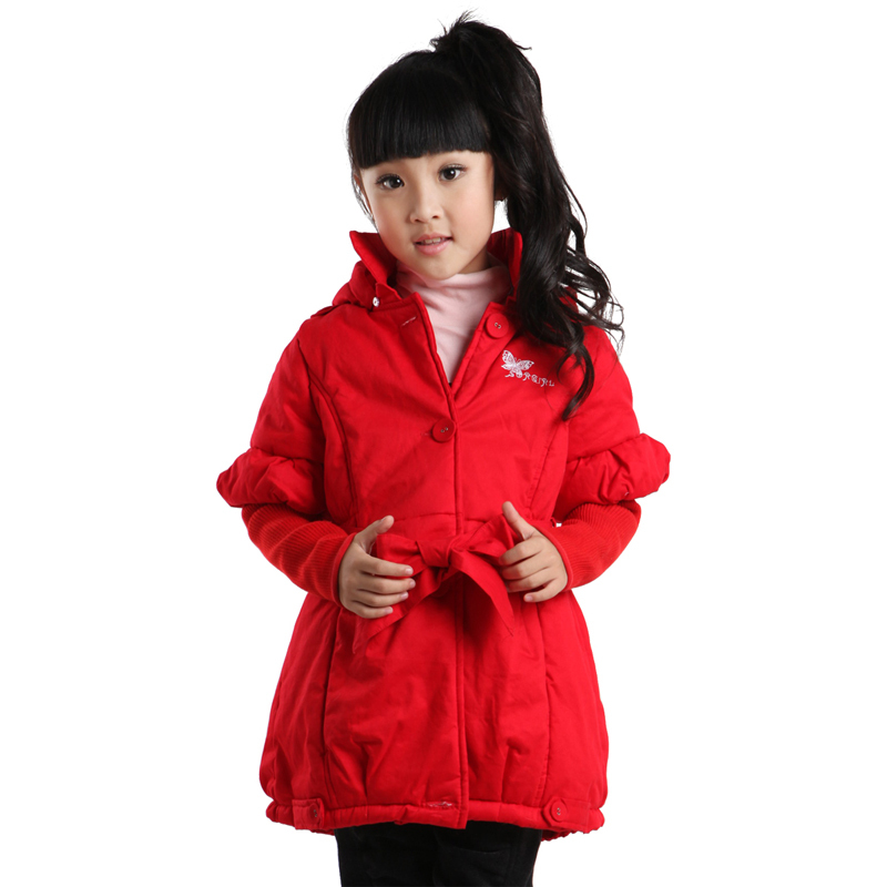 Children wadded jacket red little girl cotton-padded jacket primary school students female cotton-padded jacket 2012 6 - 7 -