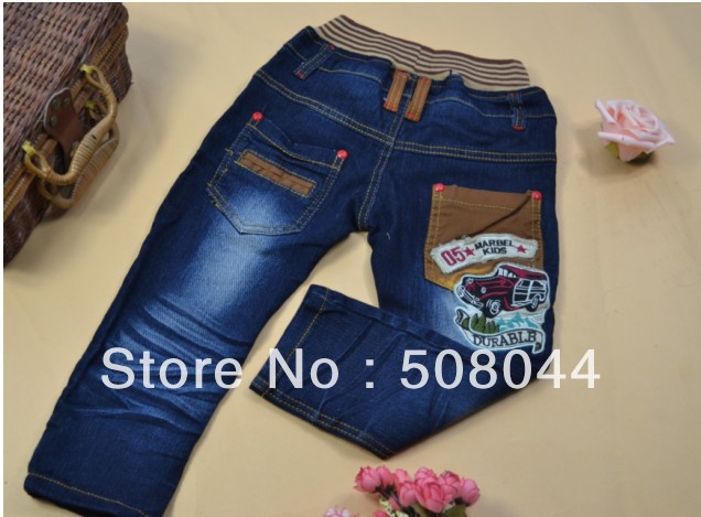 children winter boys and girls cute Jeep pattern jeans,baby cotton trousers 5pcs/lot, VVC