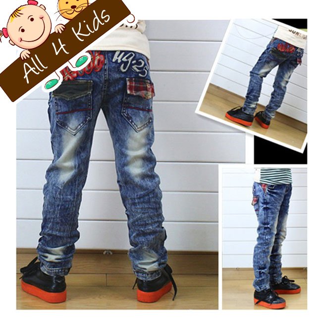 Childrens Autumn spring pants Classic boys blue jeans 5 pairs/lot Kids pants girls clothing Wholesale Good quality