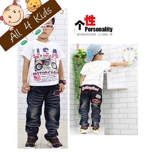 Childrens Autumn spring pants Classic boys blue jeans Kids pants girls clothing Wholesale Good quality  5 pairs/lot