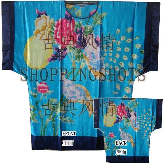 Chinese gown bathing dress bathrobe bedgown 091406 blue just one size