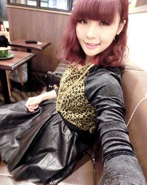 Ching clothing fashion vintage all-match slim waist leopard print color block leather patchwork one-piece dress