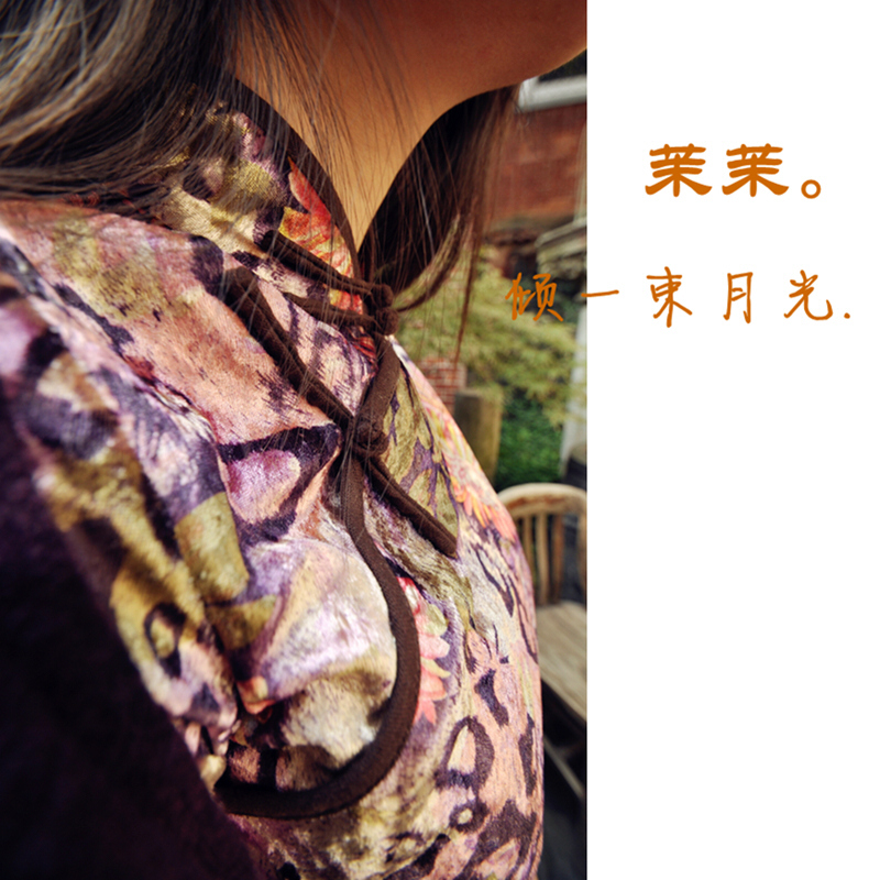 ChinoTang Dynasty boutique velvet cheongsam nine long sleeve / the handmade Pankou / of short cheongsam moonl ChiPao113747460636