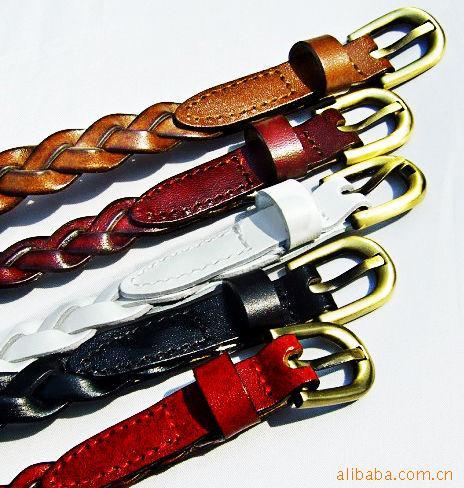 Choihoo women's genuine leather fashion belt double-circle genuine leather knitted belt p8
