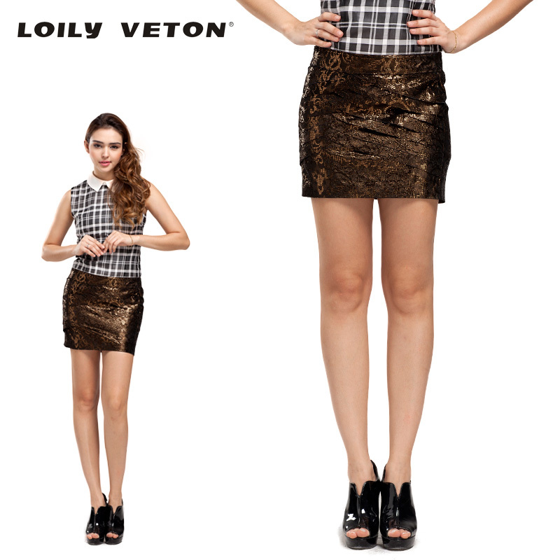 Christmas 202 sheepskin short design women's genuine leather skirt slim hip genuine leather short skirt