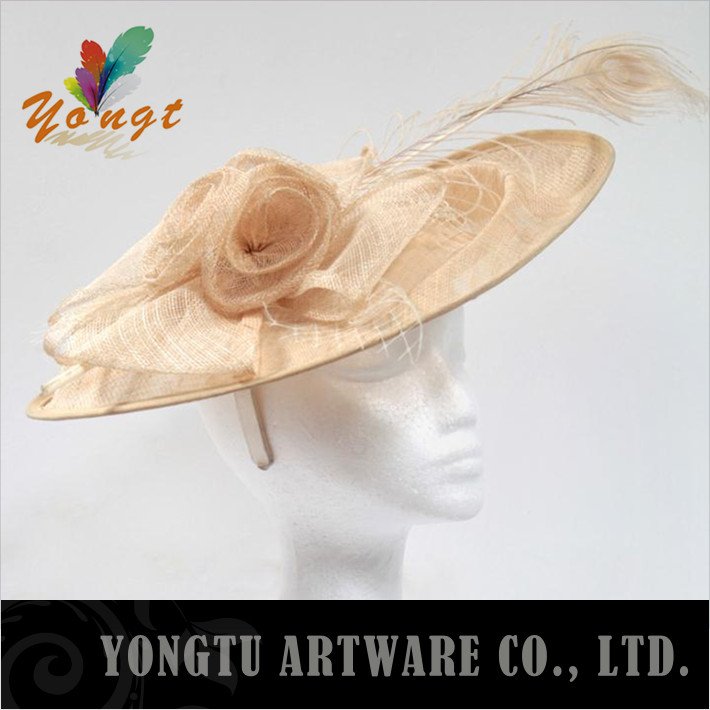 christmas accessories Factory product ! Free EMS ! 2012 Fashion Bridal wide brim sinamay hats for wedding and party