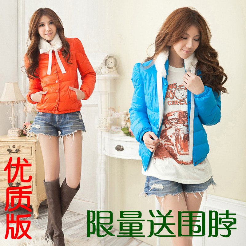 Christmas Autumn and winter new arrival cotton-padded jacket slim short design wadded jacket school wear sweet fashion women's