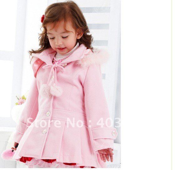 christmas children's winter coat girls pink jacket color size 90-130cm
