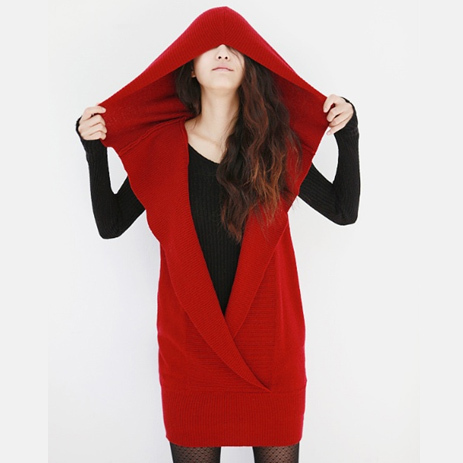 Christmas discount Sz 2012 autumn medium-long sleeveless deep v neck with a hood slim hip woven vest three-color