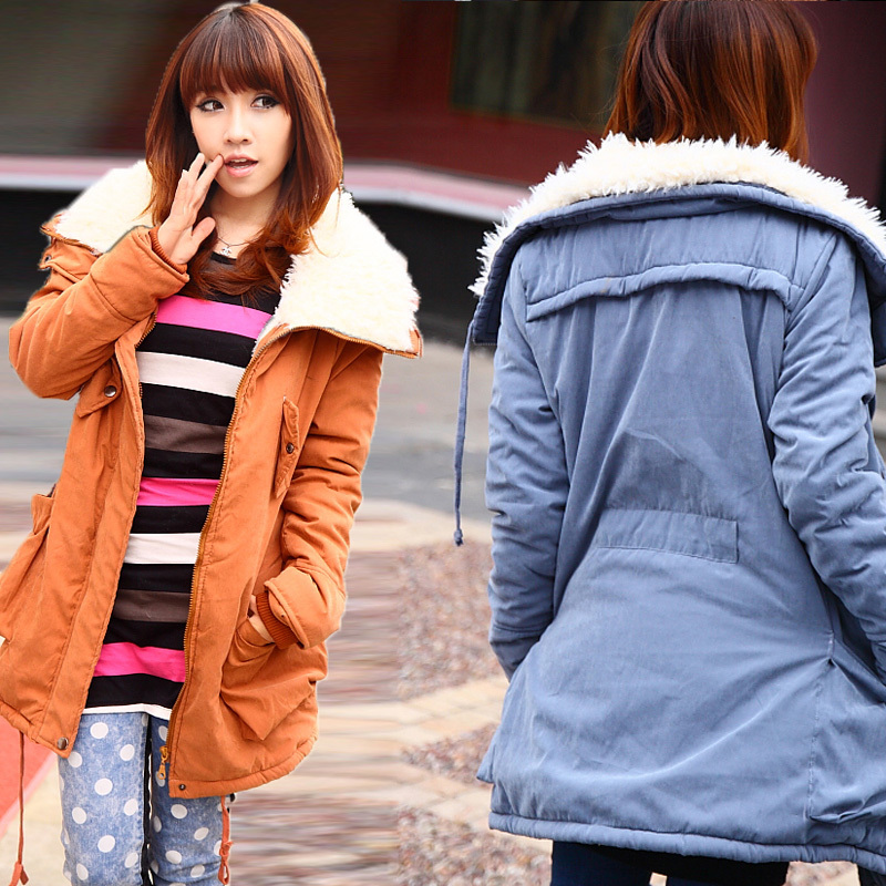 Christmas Free Shipping 2012 women's x8058 slim loose medium-long trench thickening outerwear wadded jacket cotton-padded jacket