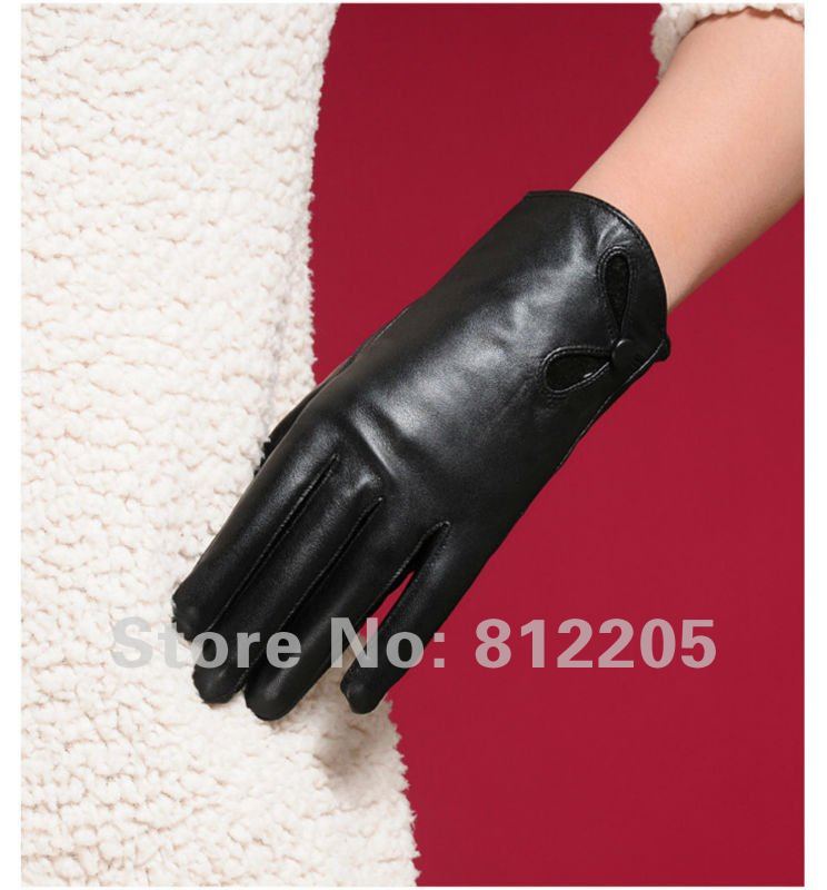 Christmas Free shipping Wholesale winter women  goat leather  gloves  074-1