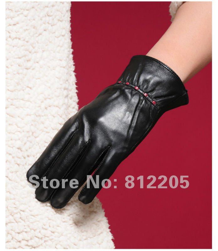 Christmas Free shipping Wholesale women  goat leather  gloves  071-1