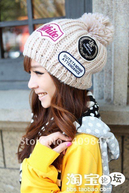 Christmas Gift Winter Hats women slouchy beanie men wool fashion women crochet knitted fashion hat with 7 colors free shipping !