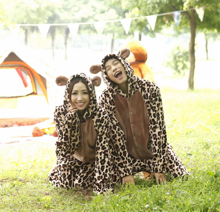 Christmas Gifts,Couple Cosplay Sleepwear,Animal Costume Kigurumi for Adult Couple Pajamas