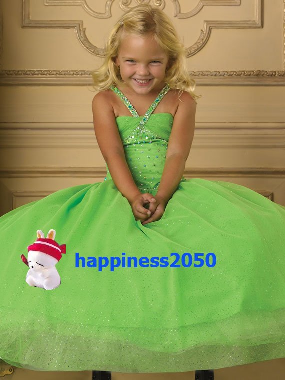Christmas Green Flower Girl Dress Girl Skirt Princess Skirt Party Skirt Pageant Skirt Custom SZ 2 4 6 8 10 12 14 JL708030