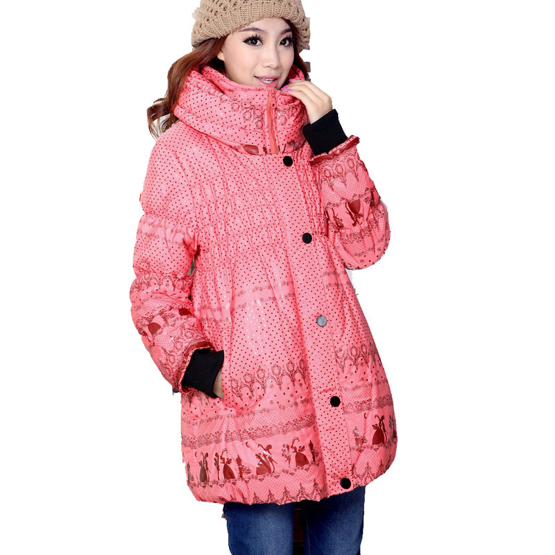 Christmas maternity clothing winter fashion maternity wadded jacket plus size maternity winter cotton-padded jacket overcoat