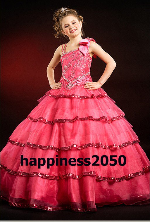 Christmas Red Flower Girl Dress Girl Skirt Princess Skirt Party Skirt Pageant Skirt Custom SZ 2 4 6 8 10 12 14 JL708006