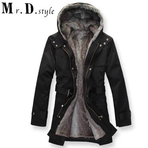 Christmas Sale 2013 Faux fur lining women's and men's winter warm long fur coat jacket men's overcoat wholesale outwear