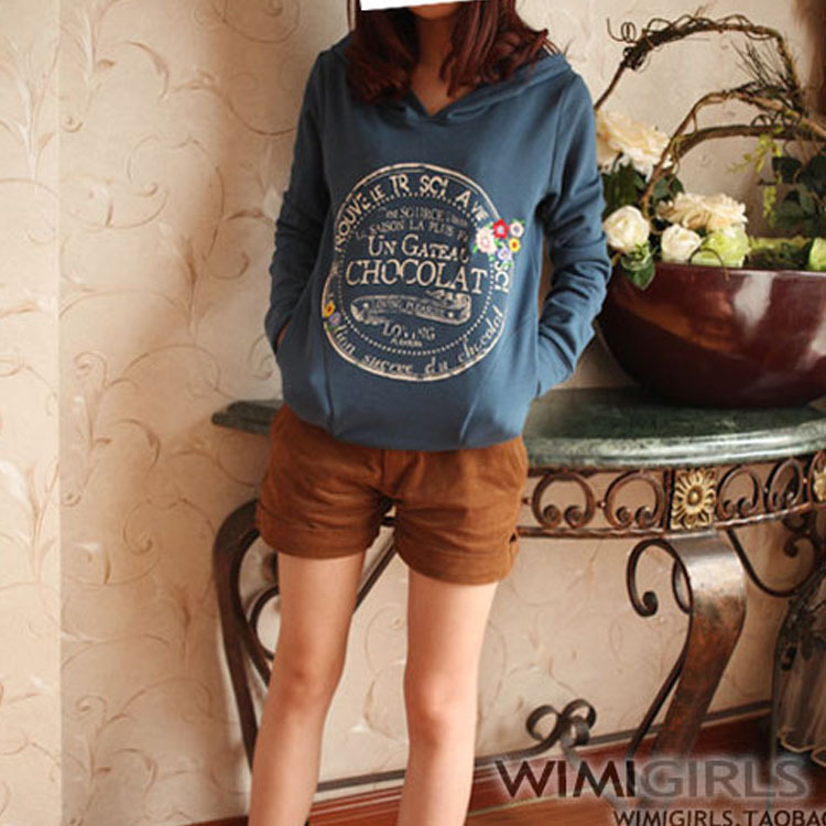 Christmas Special Free Shipping 2012 autumn 100% cotton multicolour embroidered casual long-sleeve with a hood sweatshirt female