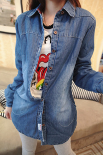 Christmas Special Free Shipping High quality thickening plus velvet denim shirt lining berber fleece thermal outerwear female