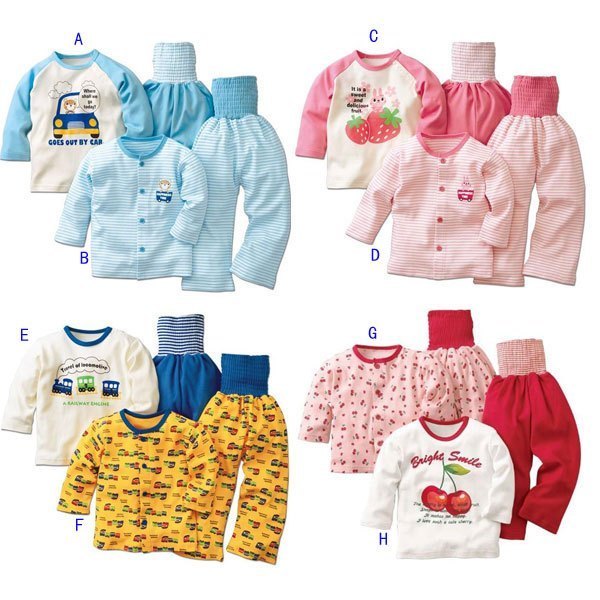 Christmas Spring and autumn baby belly protection set 100% cotton plus crotch trousers t-shirt long-sleeve child sleepwear a524