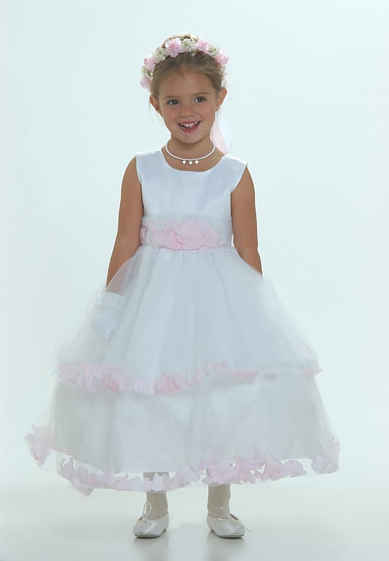 Christmas White Pink Flower Girl Dress Girl Skirt Princess Skirt Party Skirt Pageant Skirt Custom SZ 2 4 6 8 10 12 14 JL708050