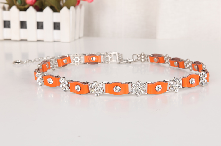 Chromophous all-match fashion genuine leather diamond belly chain women's decoration thin belt strap cowhide b118