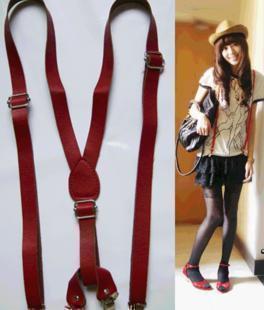 Chromophous leather quality 4 clip suspenders chromophous 1.8cm75g