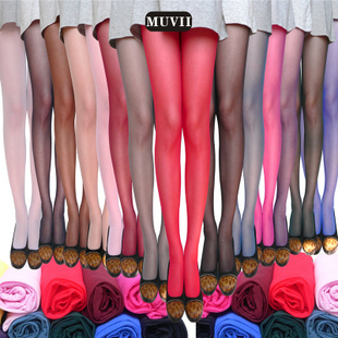 Chun xia 15 d thin spandex candy color transparent panty-hose add fork show thin sexy color sweet silk stockings