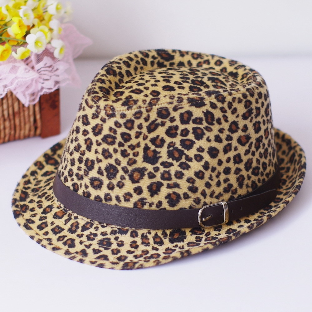 Church Hats for Women Fedoras Leopard print dome fedoras spring and autumn vintage hat fashion small fedoras male female