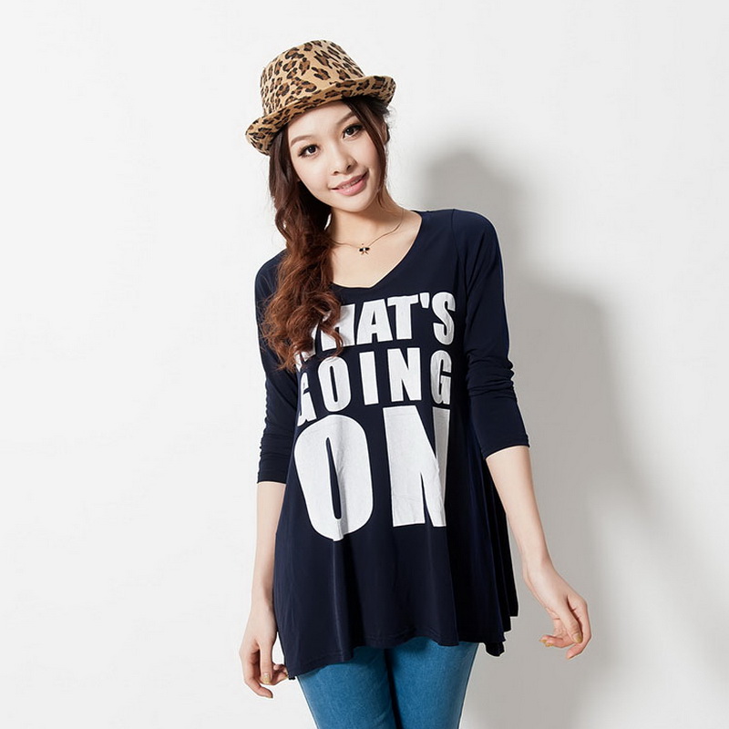 Cichon spring new arrival gauze loose letter print long-sleeve maternity t-shirt