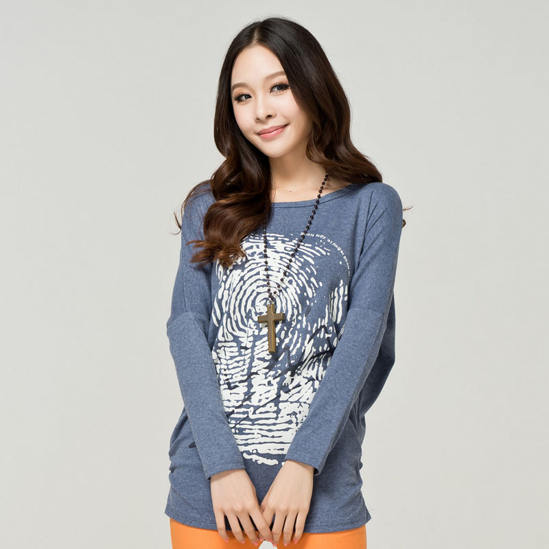 Cichon spring new arrival loose pattern batwing shirt long-sleeve knitted t-shirt maternity