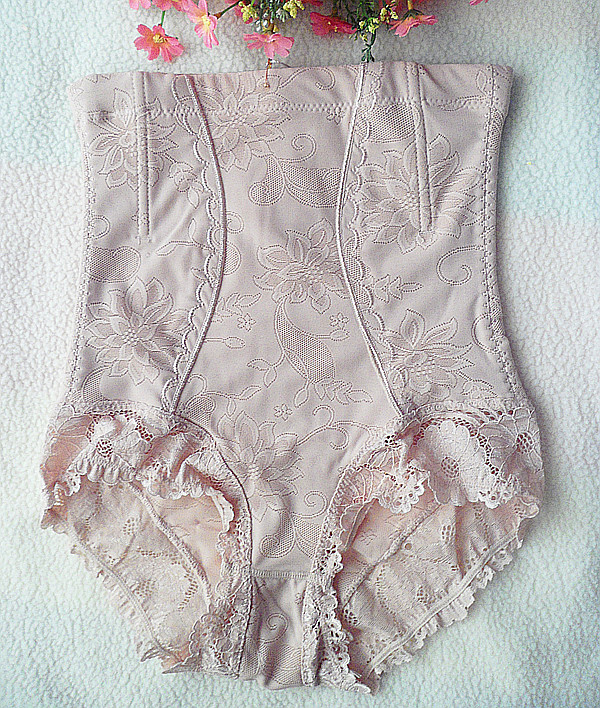 Cinnamon lace decoration high waist abdomen pants drawing butt-lifting body shaping panties body shaping beauty care seamless