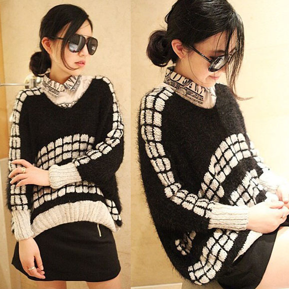 Circarc sweep V-neck sweater 12139 free shipping