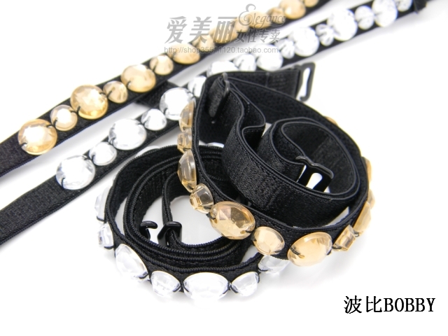 Circle acrylic gem shoulder strap bling beaded underwear shoulder strap underwear pectoral girdle