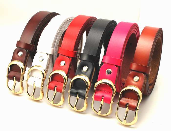 Classic all-match female genuine leather women's candy color thin belt decoration fashion strap 2082