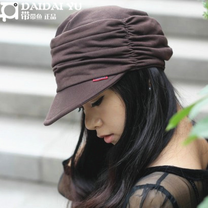 Classic belt hair-tail hat women's autumn and winter baseball cap newsboy cap badian cap painter cap female