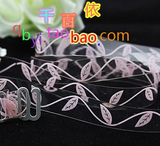 Classic fashion romantic Pink wave transparent shoulder strap invisible tape