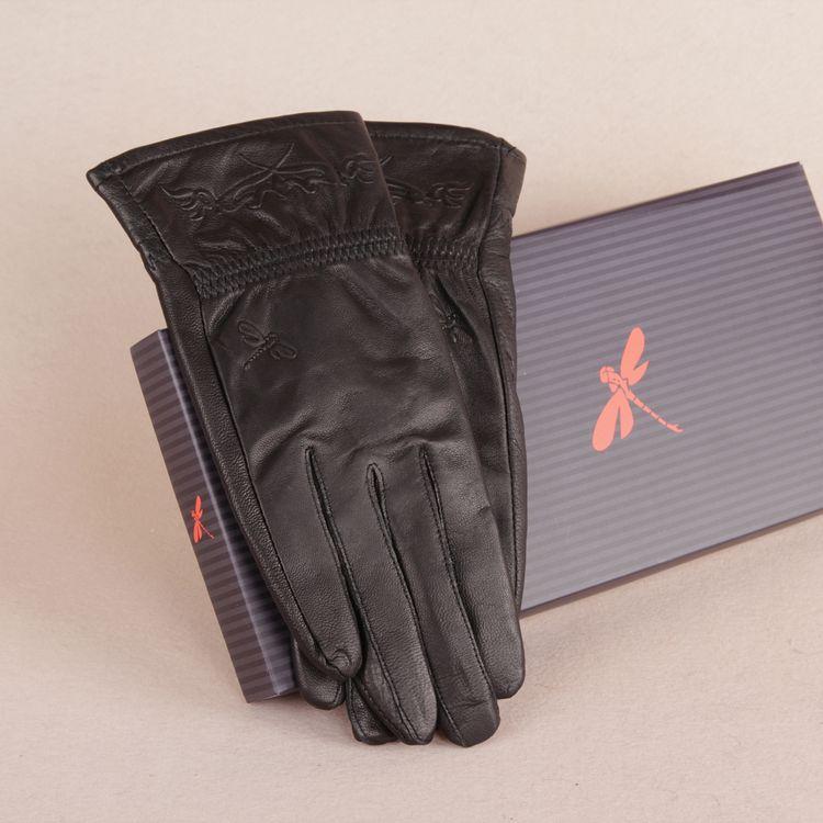 Classic gloves 2012 RED DRAGONFLY women's suede short design toe genuine leather gloves