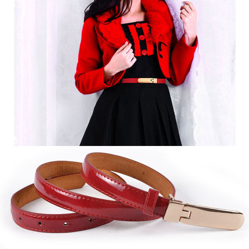 Classic japanned leather women's thin belt genuine leather cowhide belt fashion all-match decoration strap